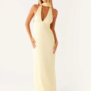 Peppermayo Cream Backless Dress